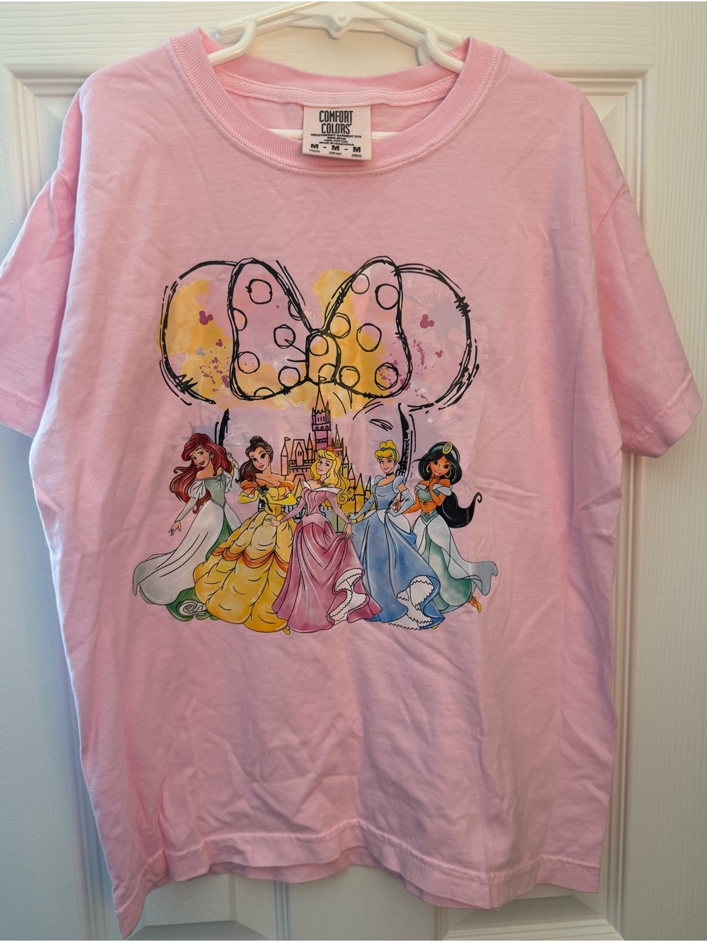 Comfort Colors Pink Girls' Short Sleeve Disney Princess Tee